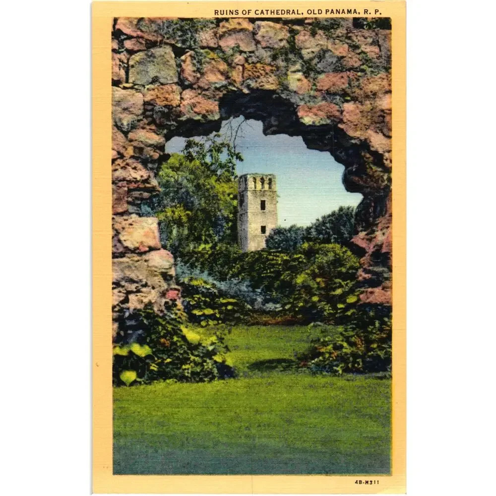 RUINS OF CATHEDRAL, OLD PANAMA. R. P. Republic Of Panama Postcard